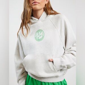 P.E Nation Gray Hoodie with Green Logo